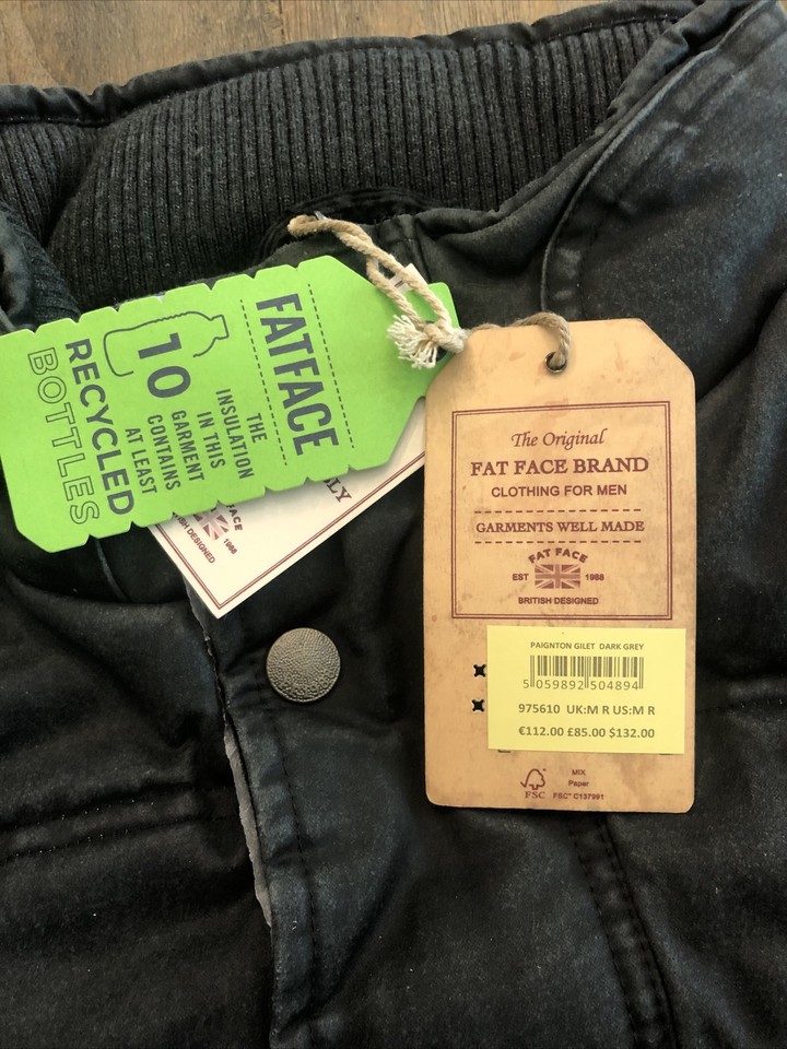 Fat Face Men s Paignton Gilet Dark Grey M EBay fat-face-men-s-paignton-gilet-dark-grey-m-ebay