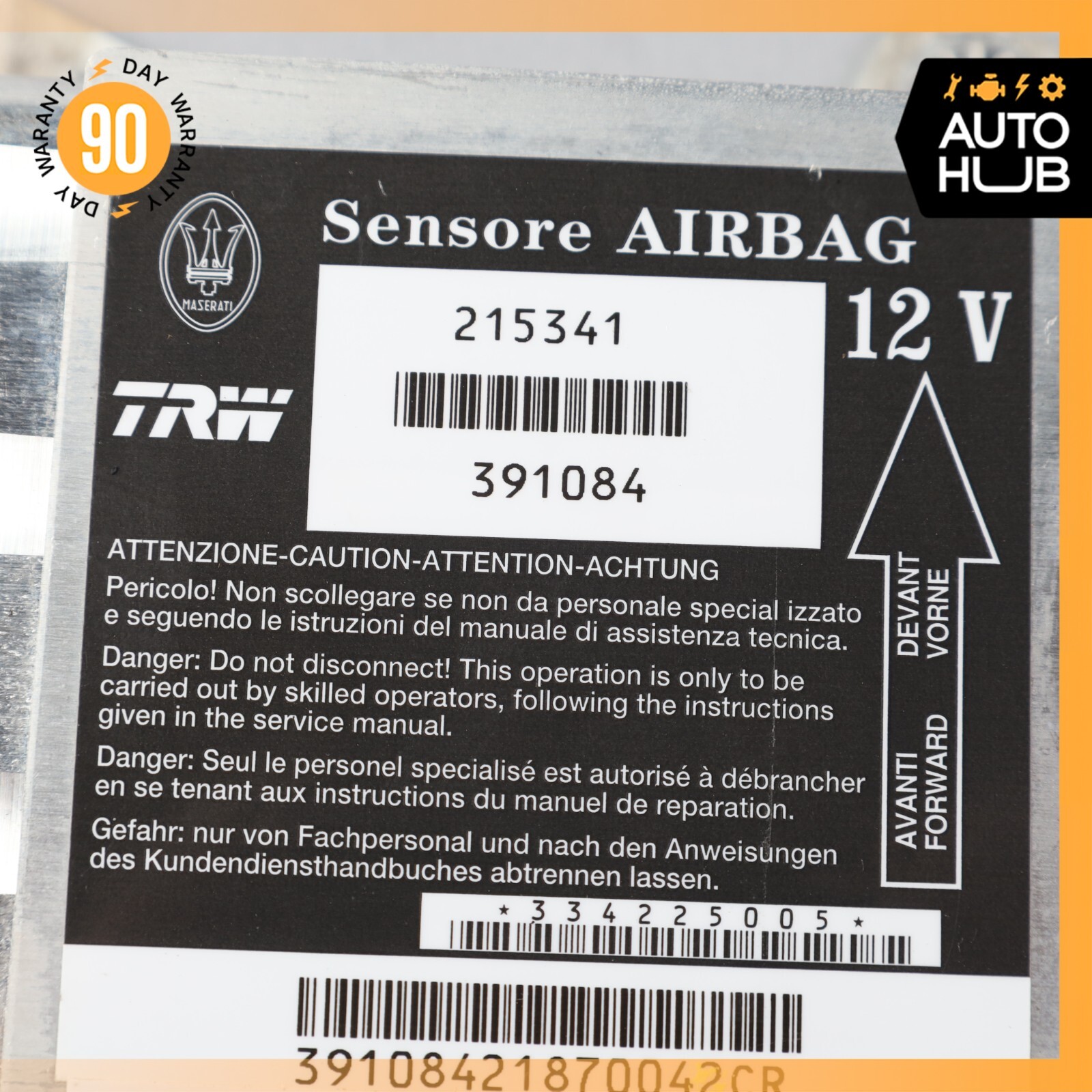 08-14 Maserati Granturismo M145 Airbag Air Bag SRS Control Module Unit OEM