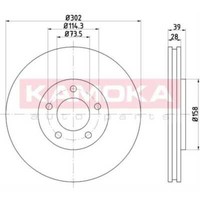 Kamoka 2X Bremsscheibe Vorne Ø302 Mm BelüFtet FüR Chrysler Voyager IV RG 2.8