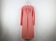 Vintage 90s Streetwear Womens 18 Ruffled Collar Knit Long Sleeve Dress Pink USA