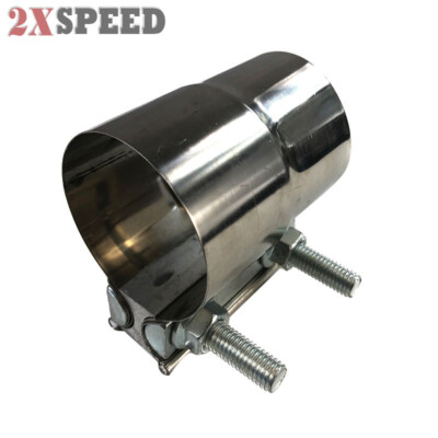 SS 2.25''OD to 2.25''ID Lap Joint Band Clamp Exhaust Pipe Muffler Resonator