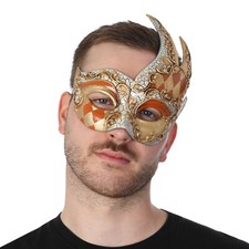 Flame Venetian Mask  Masquerade Eye Mask Mens Fancy Dress Cosplay Halloween