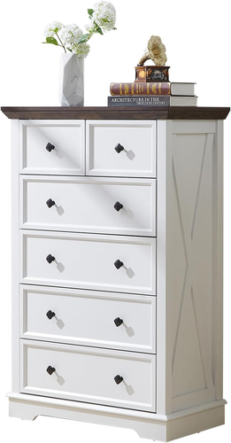 Dresser for Bedroom with 6 Deep Drawers, Modern Dresser Tall 6 Chest of Drawers - Picture 9 of 12