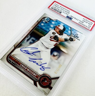 2022 Bowman Chrome Creed Willems 1st Bowman Auto Refr. SP #/499