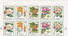US SCOTT 3193 - 3197a HALF SHEET OF 10 FLOWERING TREES 32 CENTS FACE MNH