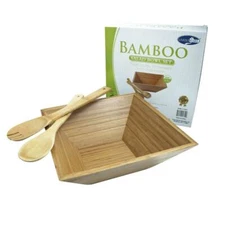 UniqueWare Bamboo Salad Bowl Set