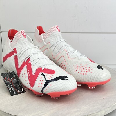 Puma Future Ultimate FG/AG White Pink Soccer Cleats 107355