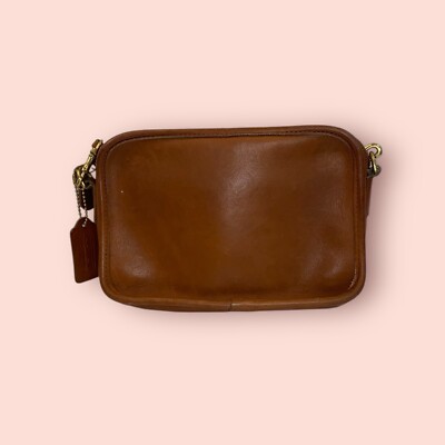 COACH Vintage Carnival British Tan Luxury Leather Zipper Crossbody