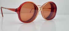 Vintage Anthony Martin Tulip 38 Brown Oval Horn-Rimmed Sunglasses FRAMES ONLY