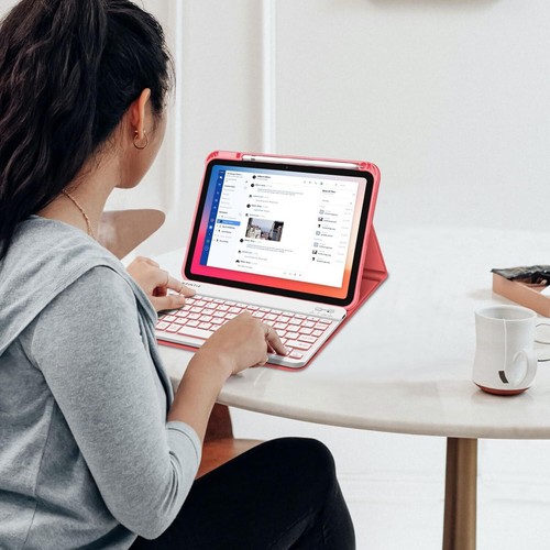 Backlit Keyboard Case for iPad (A16) 11th Gen 11 Inch (2025) Soft TPU Back Cover - Picture 8 of 13