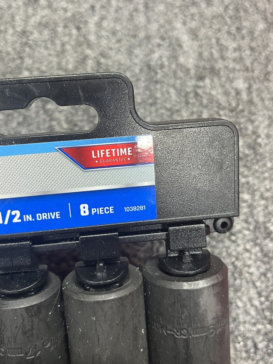 JobSmart 1038281 8 Piece Deep Impact Socket Set, 1/2