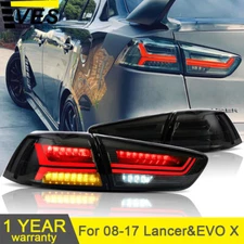 VLAND LED Tail Lights For 08-17 Mitsubishi Lancer EVO X w/Sequential Left+Right