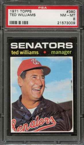 BB - 1971 - Topps - #380 - Ted Williams - PSA 8 - NM-MT
