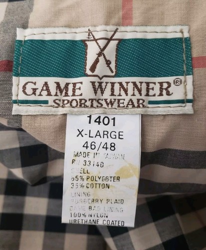 Game Winner Coat Jacket XL Hunt Hunting Khaki Beige Recoil Ammo Mens Vintage - Picture 12 of 13
