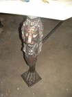 gorgeous HEAVY inlaid pietra dura marble table, imported from italy, brass legs — photo 7