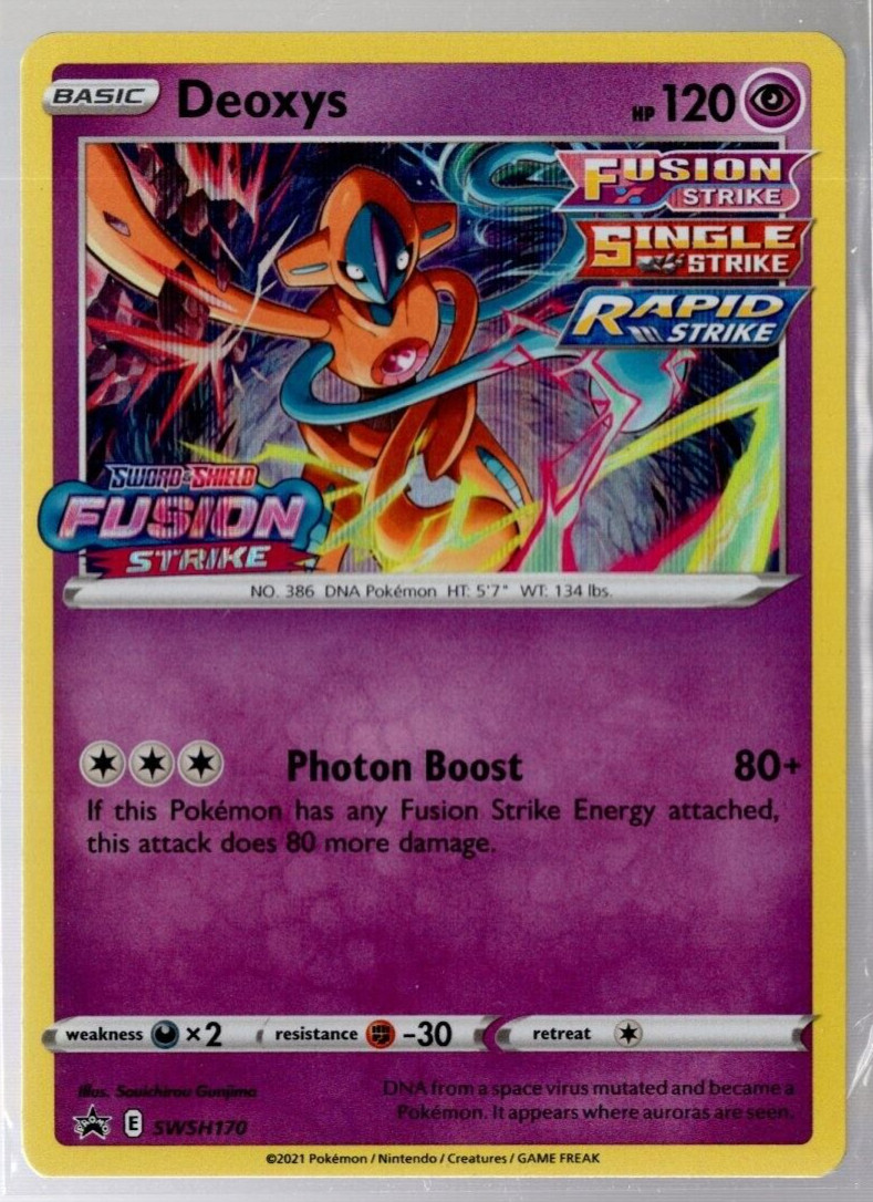 Deoxys SWSH170 Pre Release Stamped Promo Fusion Strike Pokemon TCG Near Mint