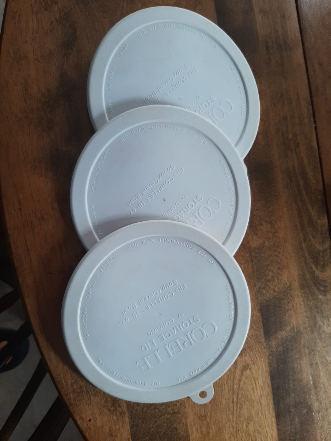 (3) Vintage corelle White Replacement Plastic Lids F16 PC eBay