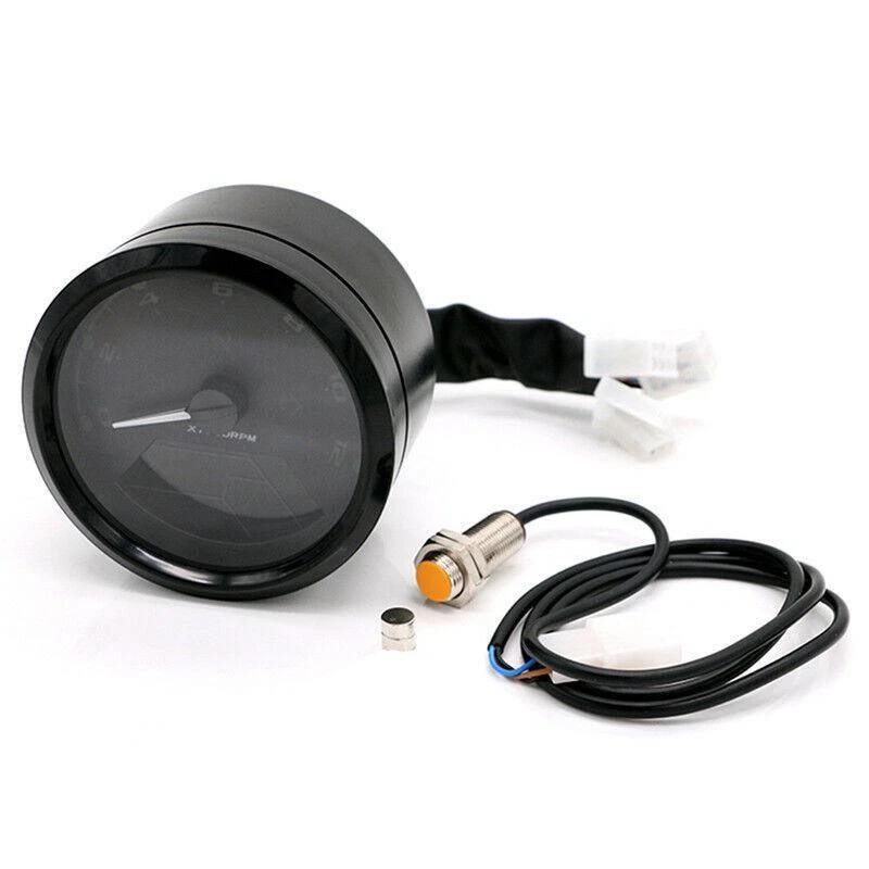 8-18V Gear Motorcycle LCD Screen Digital Speedometer 12000RPM Tachometer Gauge - Image 4 of 4