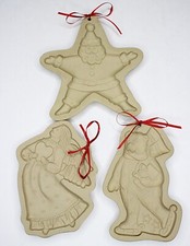 Brown Bag Cookie Art Hill Design Inc 3 Cookie Molds Christmas Santa Angel Bear