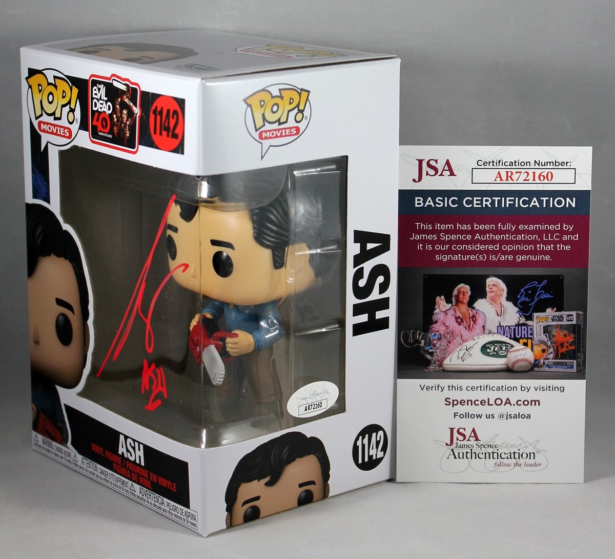 BRUCE CAMPBELL SIGNED ASH EVIL DEAD FUNKO POP FIGURE AUTOGRAPHED +
