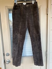 Rare Find 1990 HuGo Buscati Vintage Leather Whip Stitched Pants
