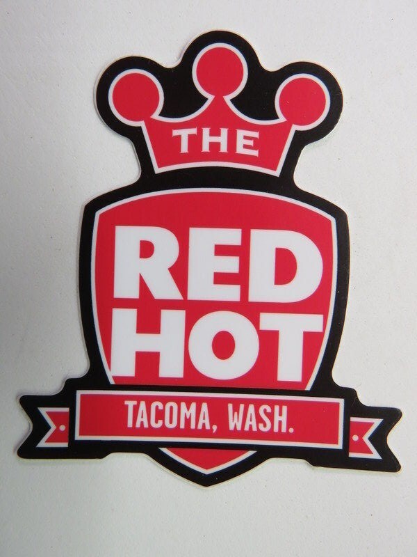Beer STICKER ~ The RED HOT ~ Tacoma, WASHINGTON Craft Beer & Gourmet Hot Dogs +