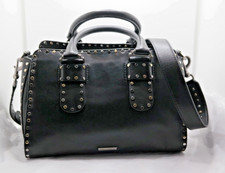 Rebecca Minkoff Black Leather Studded Satchel/ Crossbody Strap