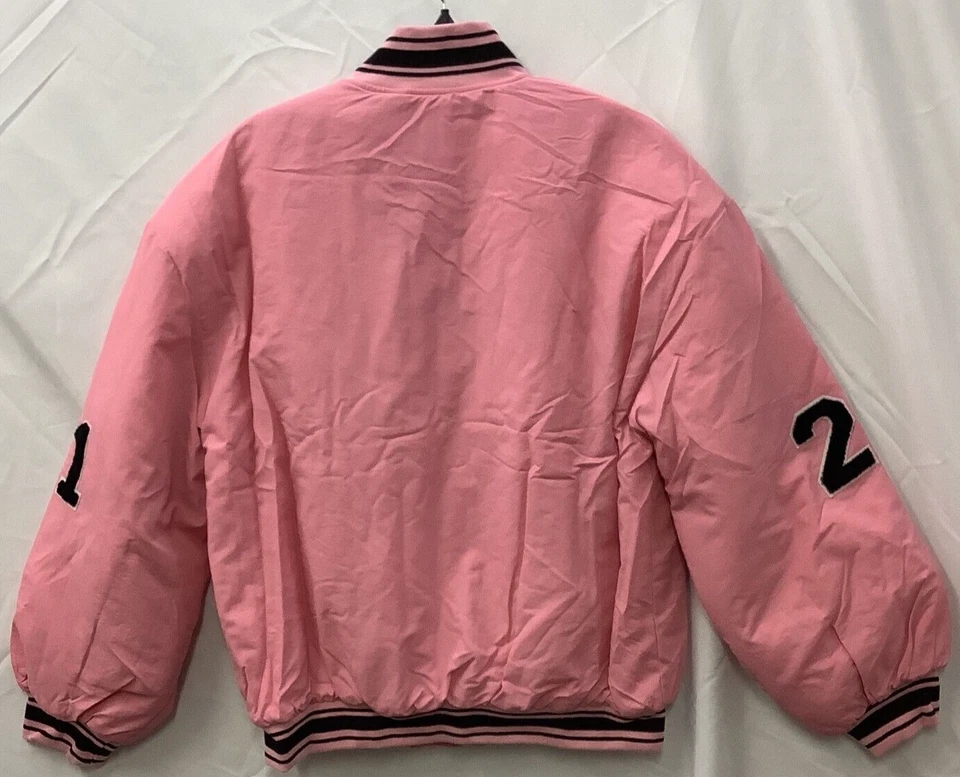 Chaqueta Universitaria Boohoo Design Studio Mujer Talla 8 Rosa Mangas Largas Cremallera Completa Foto 3 de 4