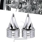 Twisted Spike Front Axle Nut Covers For Harley Touring Electra Glide Road King