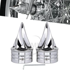 Twisted Spike Front Axle Nut Covers For Harley Touring Electra Glide Road King