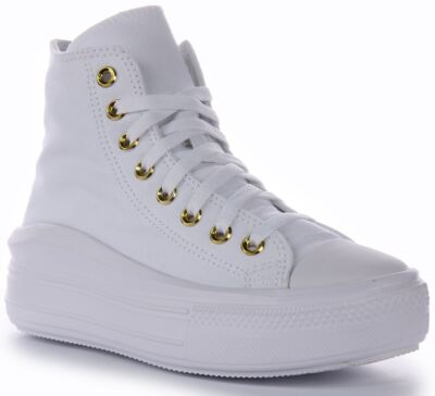 Converse A05459C ALL STAR MOVE Platform Canvas Shoe White Gold Women EU 36-42