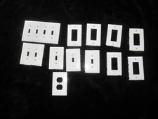 12 Pc Lot of Smooth Light Switch Plate Covers White, Plastic
