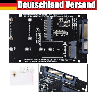 2 In 1 M.2 NGFF/Msata SSD to SATA III 3.0 Adapter Konverter Karte 2242 2260 2280