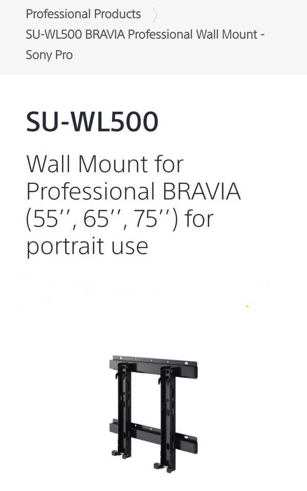 Sony Suwl500 Television Wall Mount Bracket ( Bravia 55" 65" 75" ) eBay