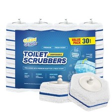 Disposable Prefilled Toilet Cleaning Scrubbers, 30 Count
