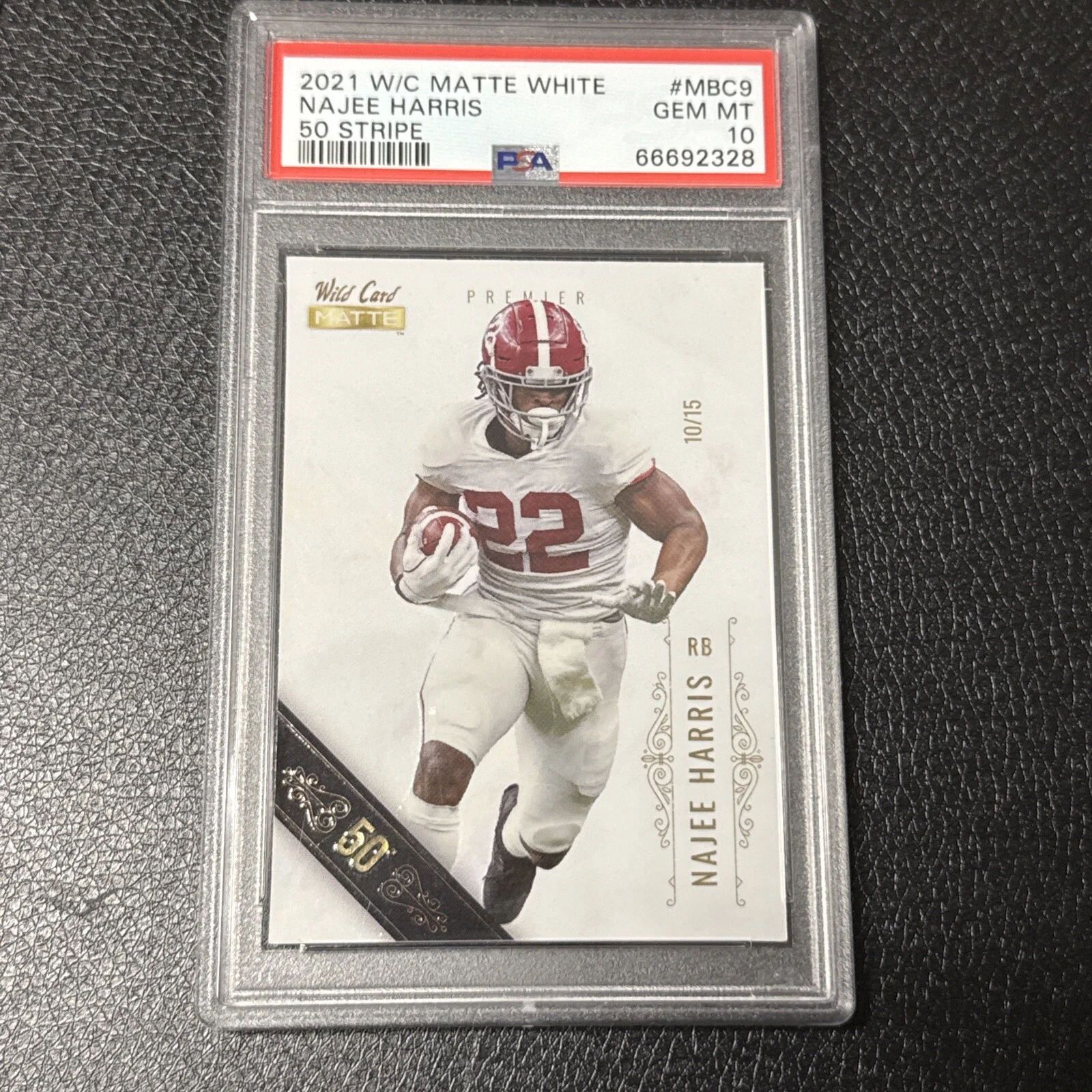 Najee Harris Wild Card Matte White Premier Edition #MBC9 50 Stripe