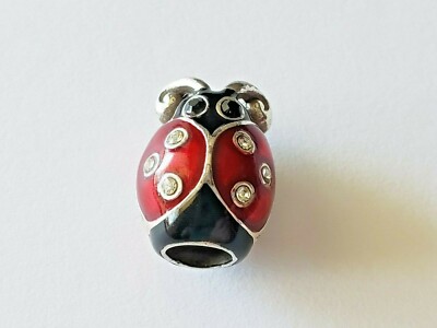 BRIGHTON ABC CRYSTAL RED LADYBUG BEAD Silver Charm Pendant | eBay
