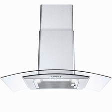 30in Wall Mount Range Hood 700cfm Stainless Steel Stove Vent Tempered Glass New
