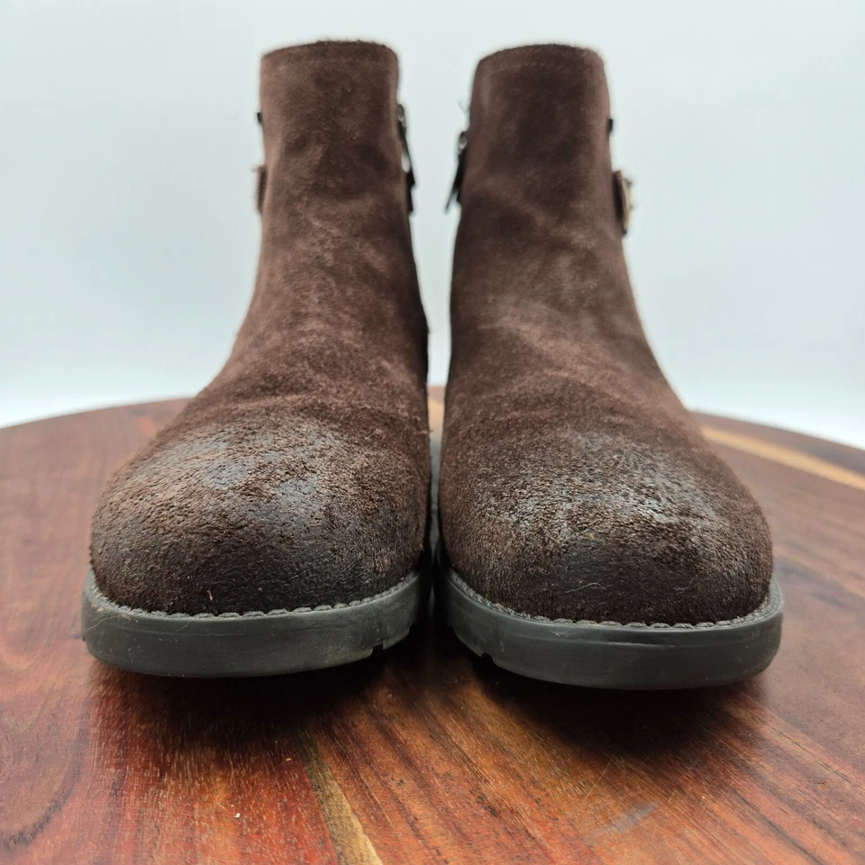 Rockport Boots Women's 6M Brown Suede Comfort Waterproof Chelsea Buckle Booties - Image 2 of 4