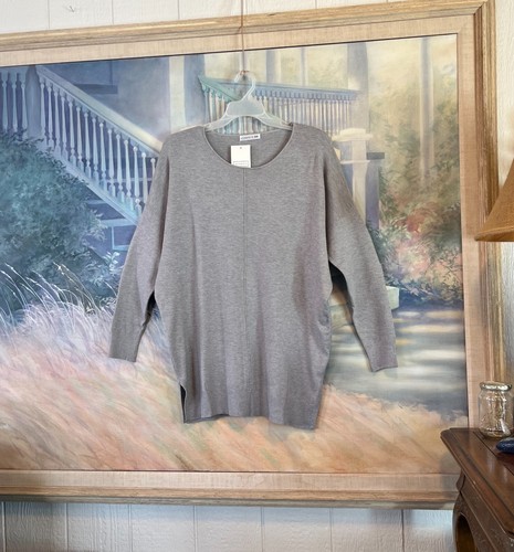 NINEXIS lockerer Oversize Tunika Pullover in meliertem Grau Neu mit Etikett M/L - Bild 7 von 12