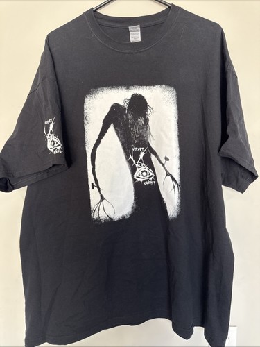 Camiseta Terciopelo Ácido Christ Tour Para Hombres 2XL 2000s Negra Metal Doble Lado Banda Rara - Imagen 2 de 6