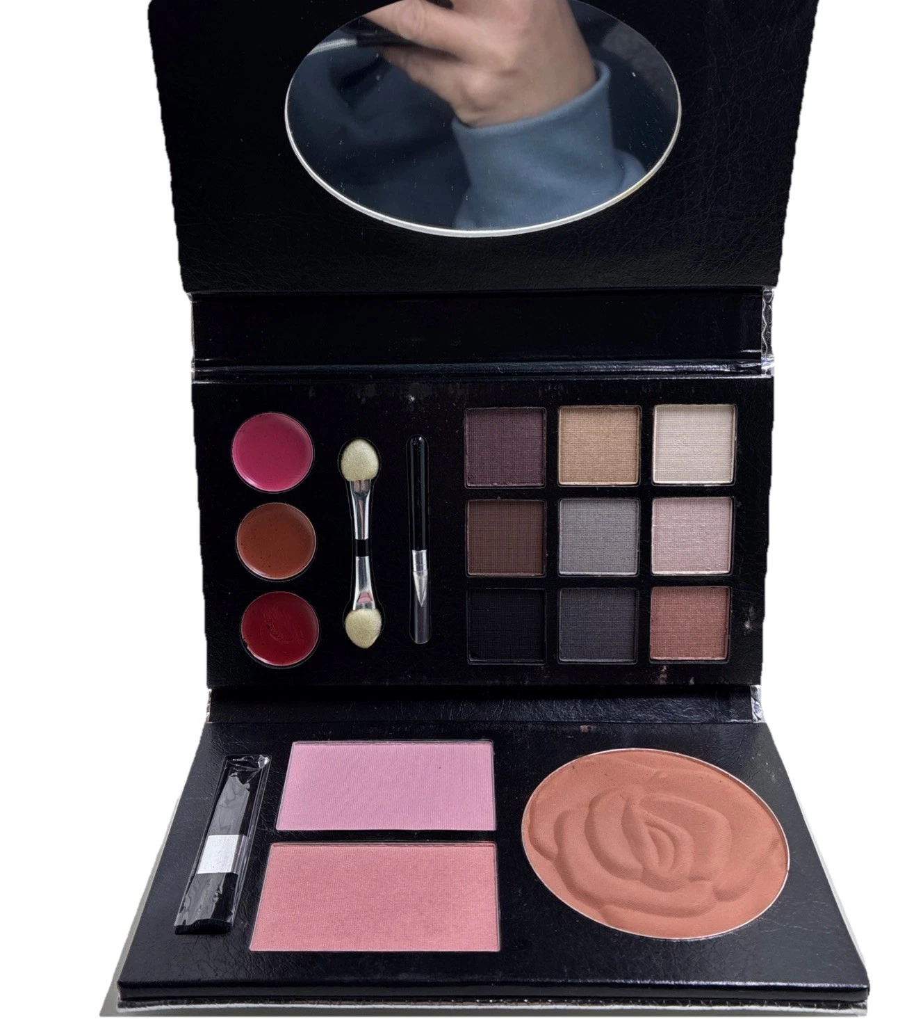 Professional Makeup Kit Floral Bronzer, Blush, Eyeshadow, Lip Color, Brushes