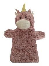 Unicorn Hand Puppet Demdaco Plush Pink Sparkles Lovey Stuffed Animal 2015