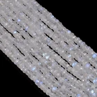 Natural Rainbow Moonstone Gemstone Rondelle Faceted Beads 5 mm Strand 8" AB257