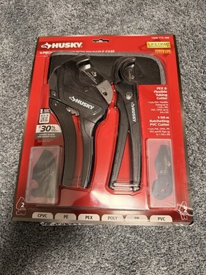 Husky 4-Piece PVC Cutting Kit with Foldable Pouch and Replacement Blades 90279