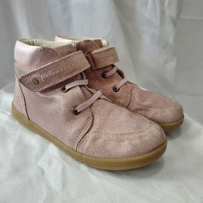Bobux Kid+ Timber Dusk Glitter Pink Leather Boots Hi-Top Girls EU 32 / 13.5 - 1