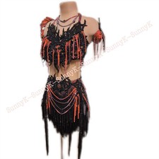 jz Handmade Women Samba Ballroom Swing Salsa Rumba Latin Dance Dress RHYTHM