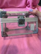 Vintage Caboodles Plastic Clear Box Make Up Purse Rectangle Silver Very Good Con