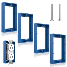 4 Pcs 1/2" Single Gang Receptacle Outlet Box Extenders, Blue Junction Box Ext...