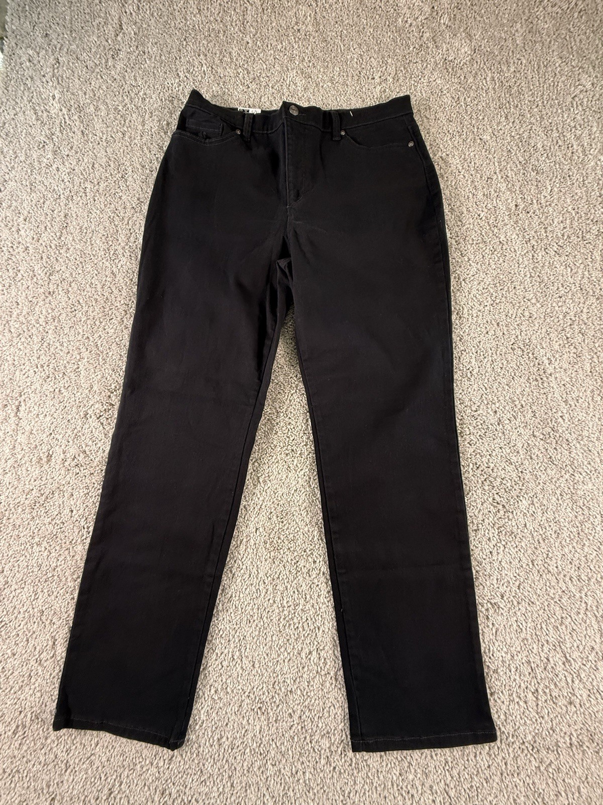 Gloria Vanderbilt Women's Amanda Classic Tapered Jeans, Black, Size 12 Average